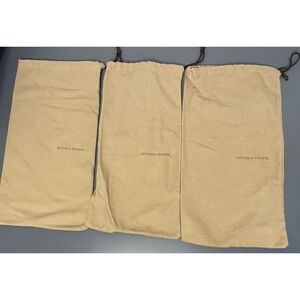 Bottega Veneta Dust Bags Set of 3 Shoes Storage Travel Brown Drawstring 14.5 x 8